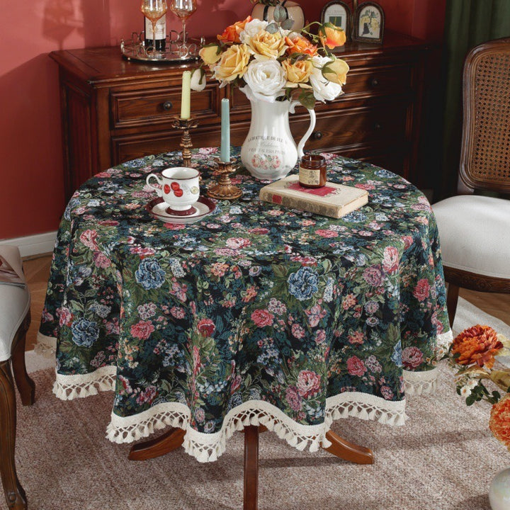 Mossy Green Round Tablecloth