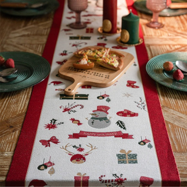 Snowman Tassel Table Runner