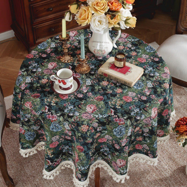 Mossy Green Round Tablecloth