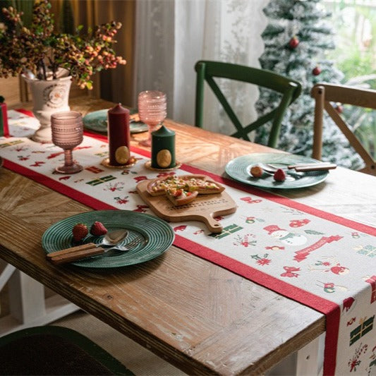 Snowman Tassel Table Runner