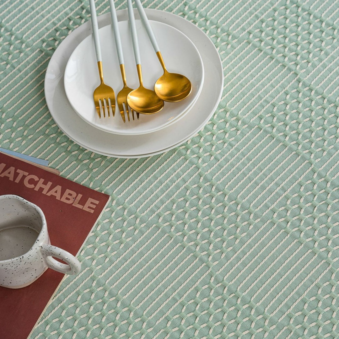 Vintage Geo Weave Tablecloth