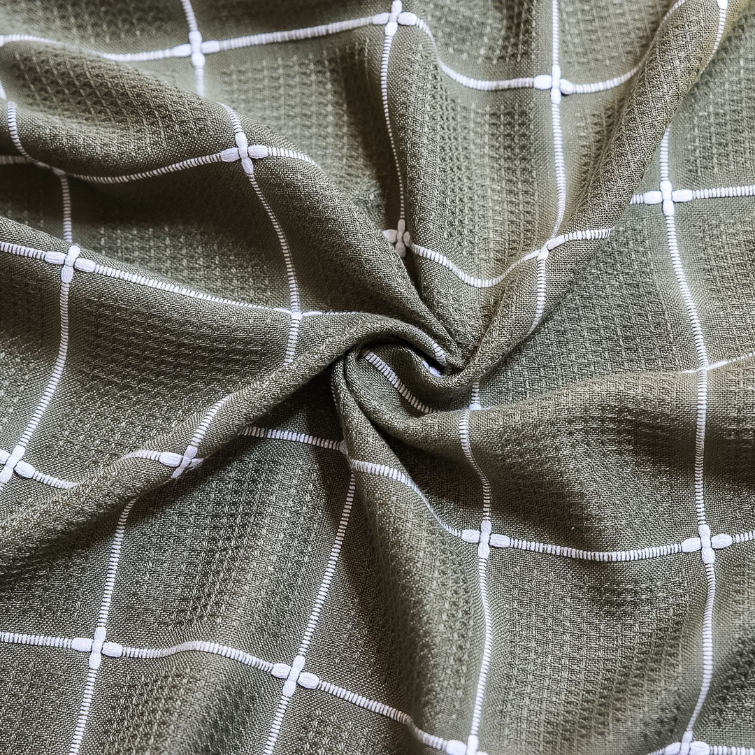 Sunlit Check Fringe Curtain