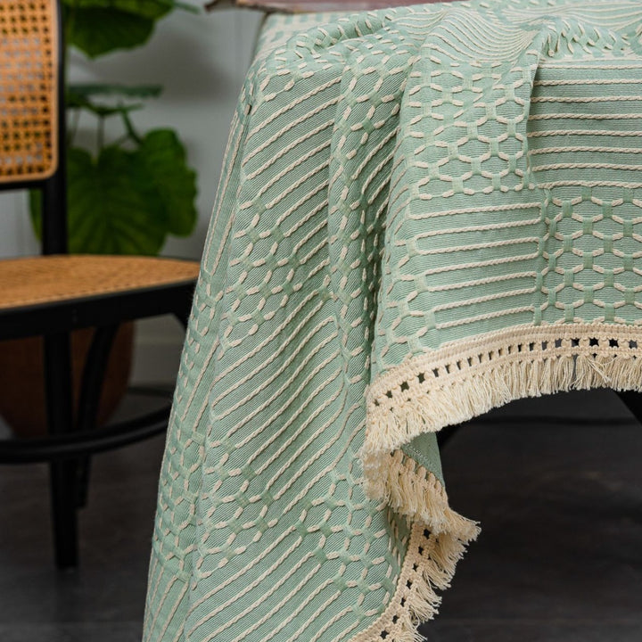 Vintage Geo Weave Tablecloth