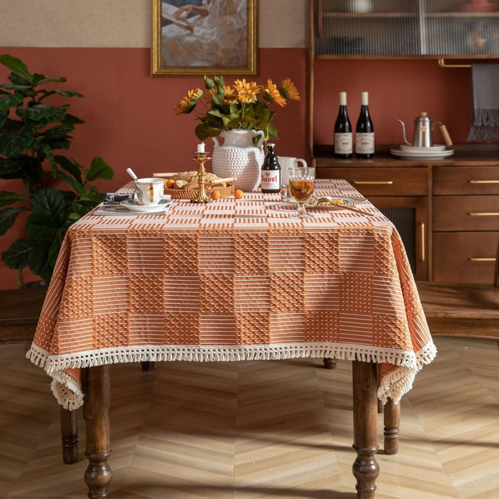 Vintage Geo Weave Tablecloth