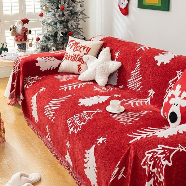 Red Xmas Sofa Cover