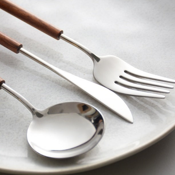 Warm Wood Handled Flatware