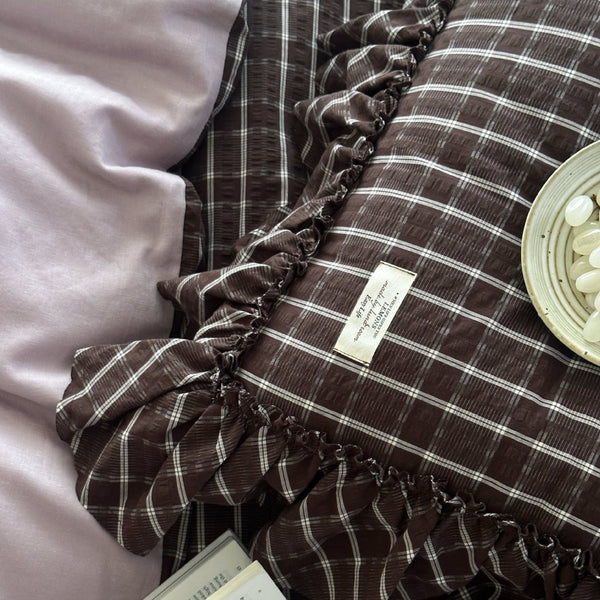 Ruffle Checker Bedding Set