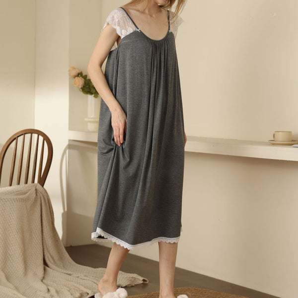 Butterfly Long Modal Chemise Dress