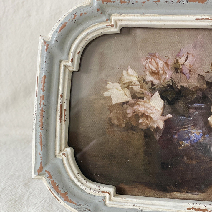 Vintage Chipped Blue & White Frame