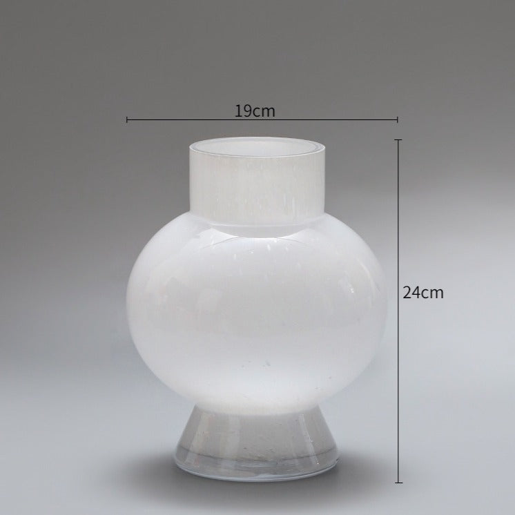 Graceful White  Glass Vase