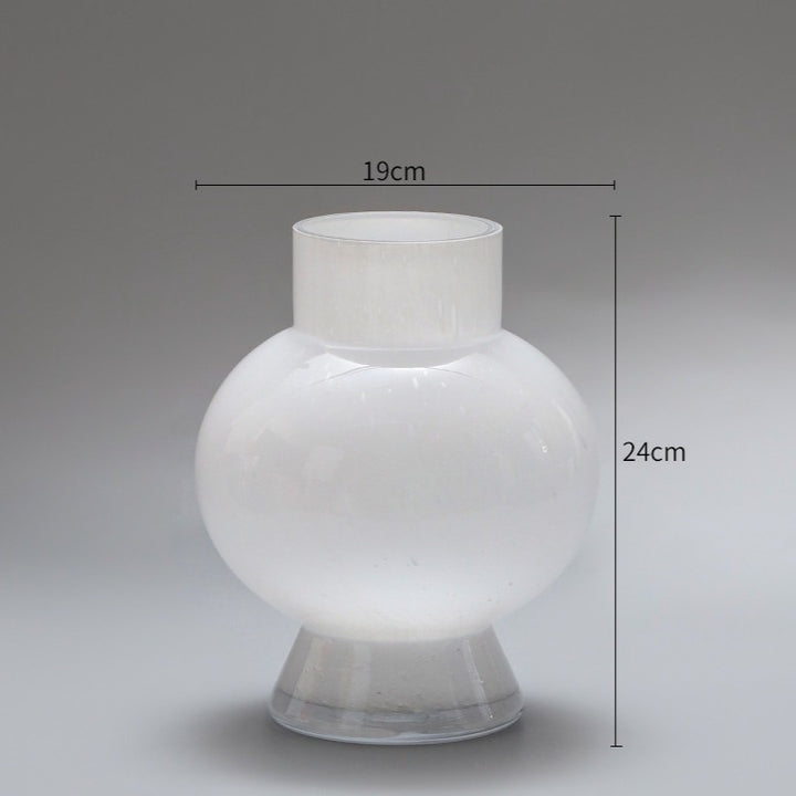 Graceful White  Glass Vase