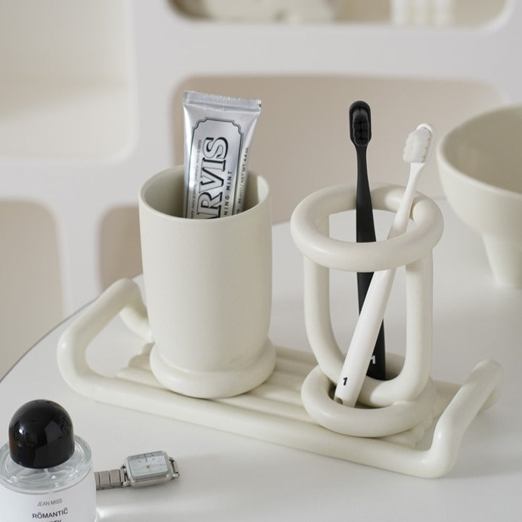 Puff Cream Ceramic Tray Collection