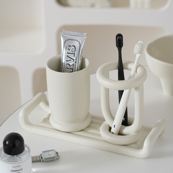 Puff Cream Ceramic Tray Collection