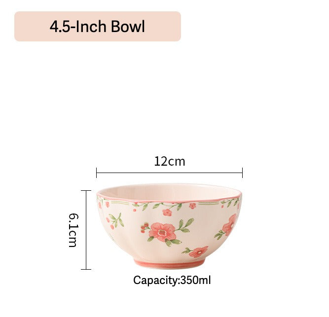 Pink Flora Ceramic Dining Set