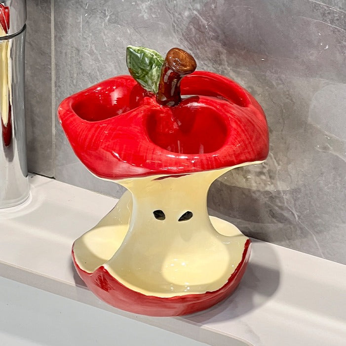 Fun Apple Core Toothbrush Holder