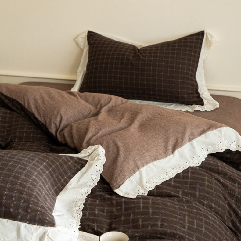 Morning Coffee Tartan Bedding Set
