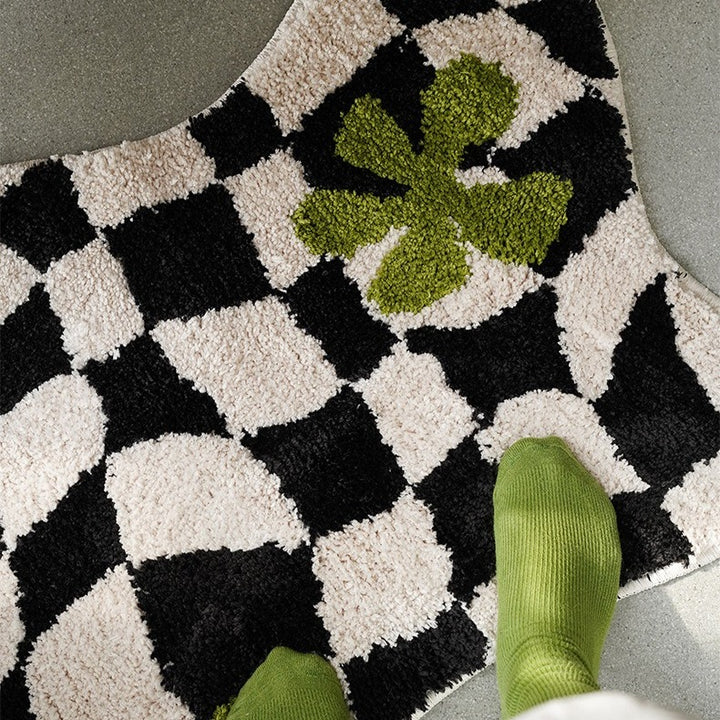 Wavy Checker Lucky Rug