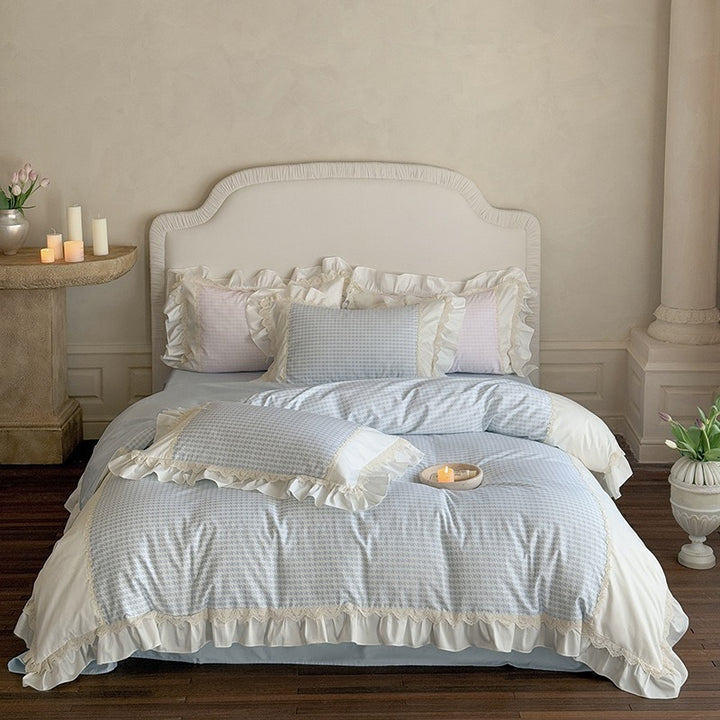 Houndstooth & Sweet Ruffle Bedding Set Collection