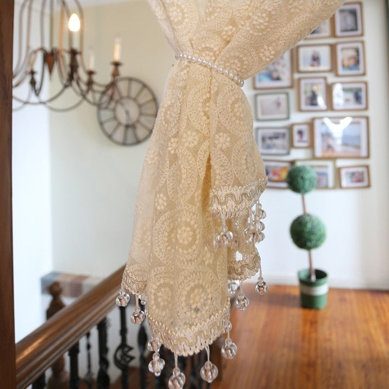 Courtly Embroidered Cabinet Curtain