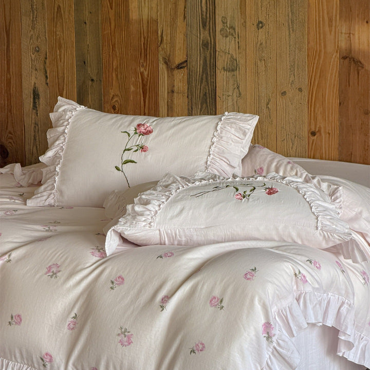 Rose Letter Muslin Bedding Set