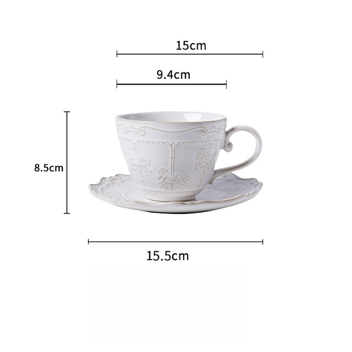 Carousel Dream Embossed Ceramic Cup Set