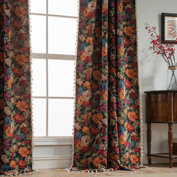 Retro Blossoming Curtain