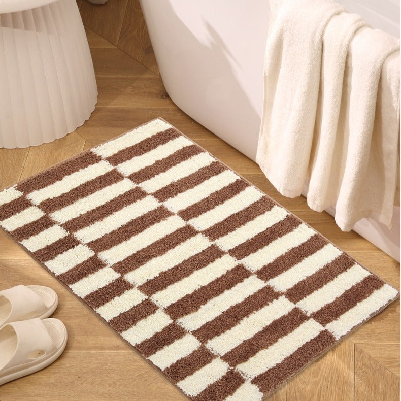 Vintage Checker Fluffy Rug