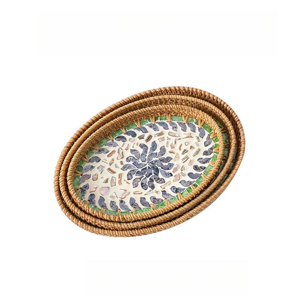 Shell Art Oval Tray Set