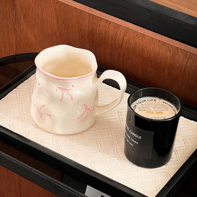 Blush Bow Ruffle Mug