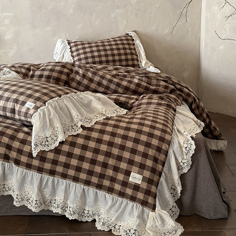 Countryside Lace Checker Bedding Set Collection