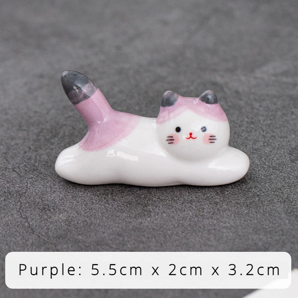 Sunbathing Cat Chopstick Holder Set