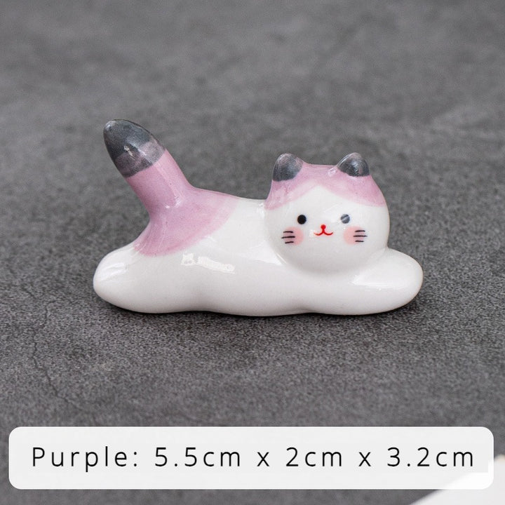 Sunbathing Cat Chopstick Holder Set