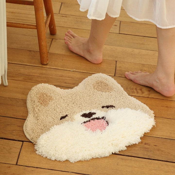 Fluffy Cheek Corgi Rug