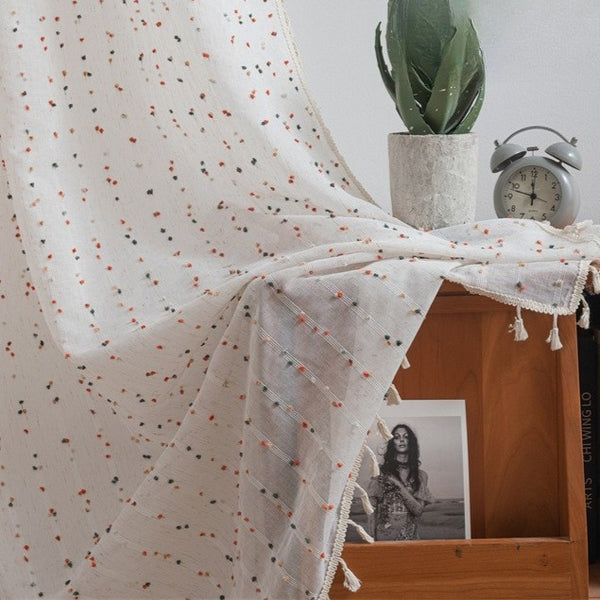 Candy Dot Tassel Curtain