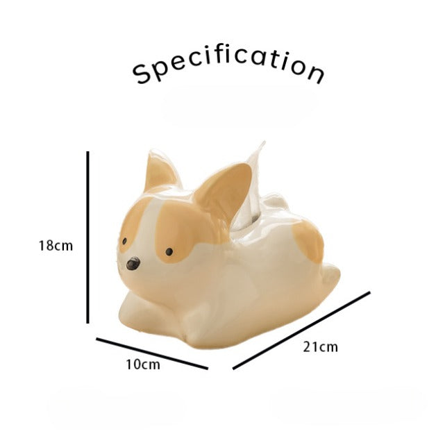 Corgi Puppy Tissue Box