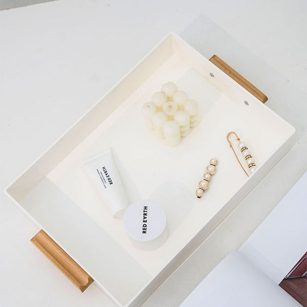 Minimalist Wooden Handle Tray