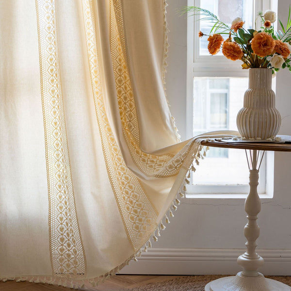 Sunlit Crochet Stripe Curtain