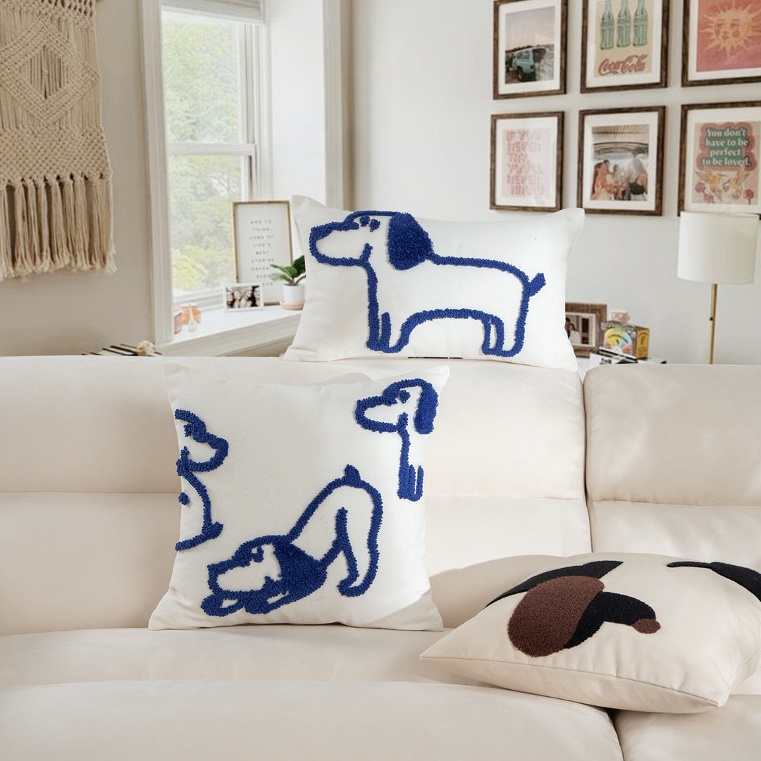 Blue Puppy Line Cushion Collection