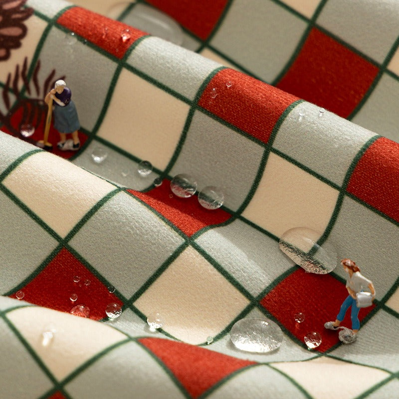 Pinecone Checkerboard Tablecloth