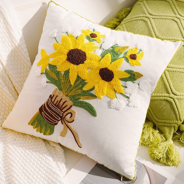 Bright Garden Embroidery Cushion
