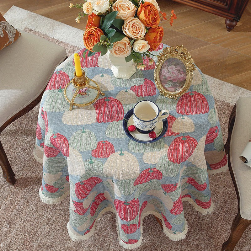 Pumpkin Art Round Tablecloth