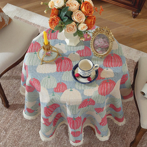 Pumpkin Art Round Tablecloth