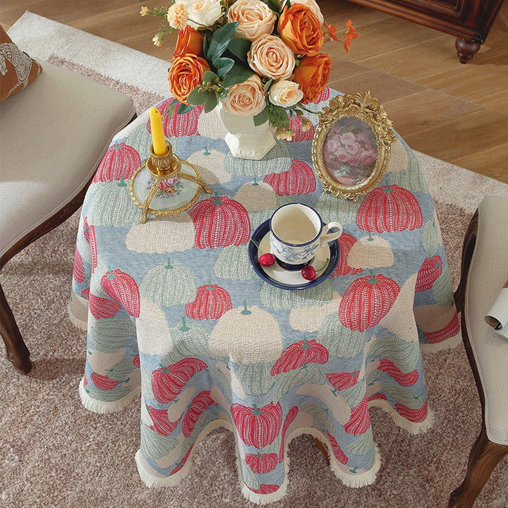Pumpkin Art Round Tablecloth