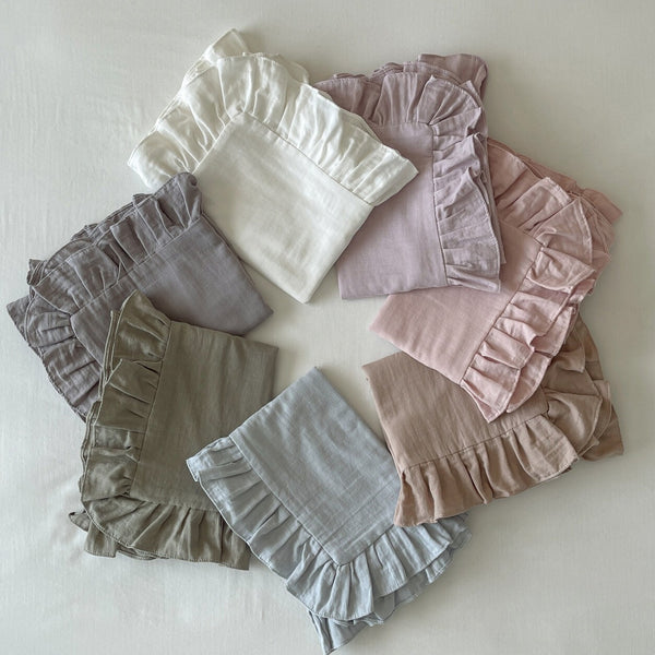 Ruffled Muslin Pillowcase Set