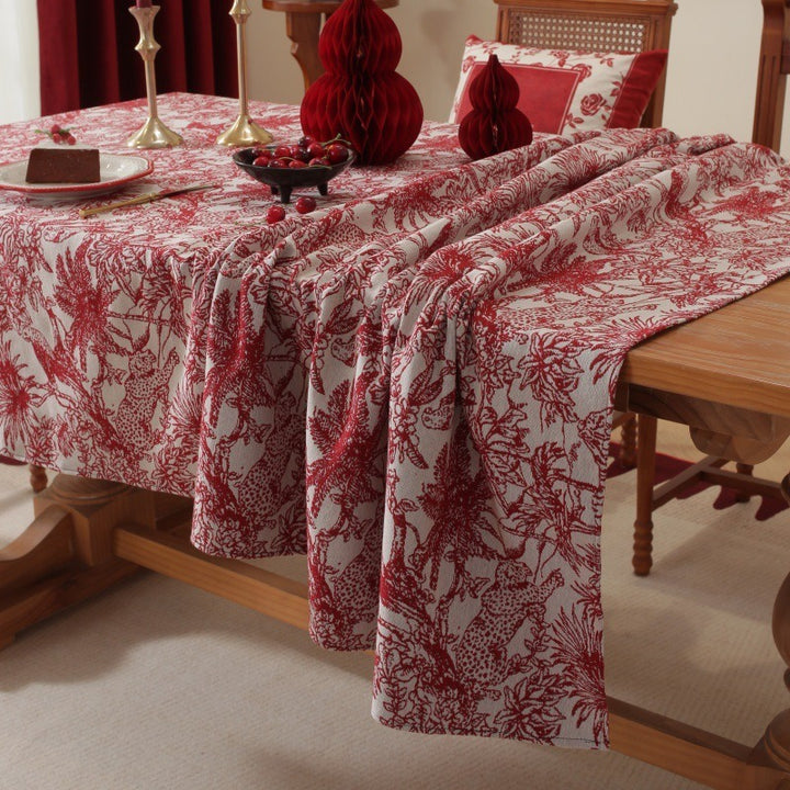 Red Palm Tablecloth