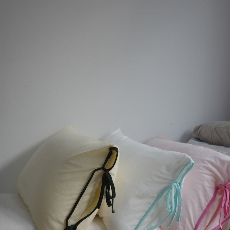 Soft Tie Jersey Cotton Pillowcase Set