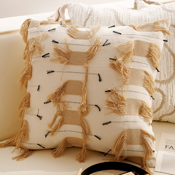 Creamy Boho Cushion