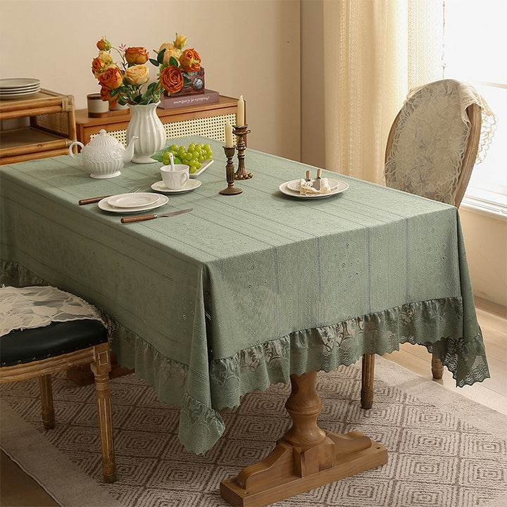Chateau Lace Ruffle Tablecloth
