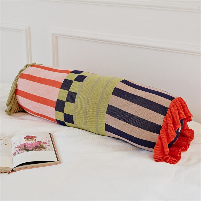 Playful Patchwork Bolster Cushion