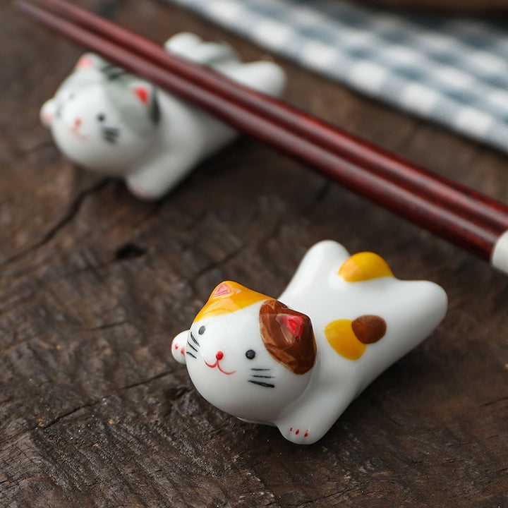 Lucky Kitty Chopsticks Holder Set